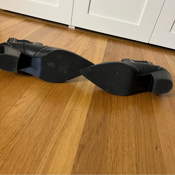 🛍️Paige Willa Black Studded Western Chelsea Boots Black Pointed Toe 10.5/11 - Picture 7 of 9